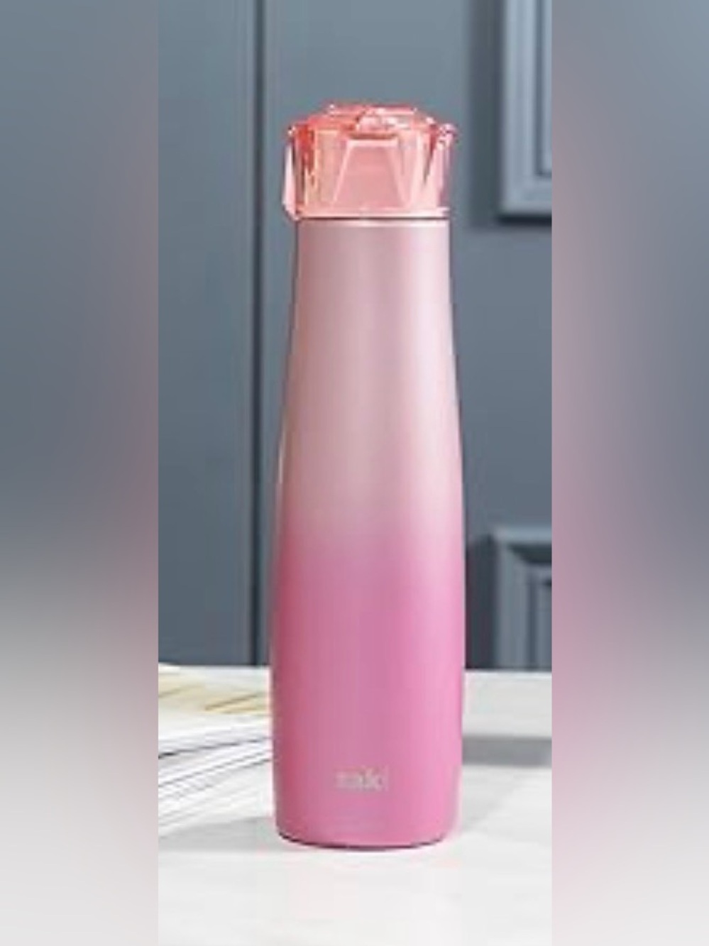 Pink Insulated Water Bottle with Carry Handle